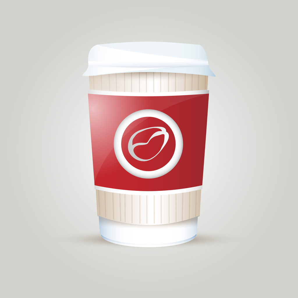 Paper coffee cup. Vector illustration.