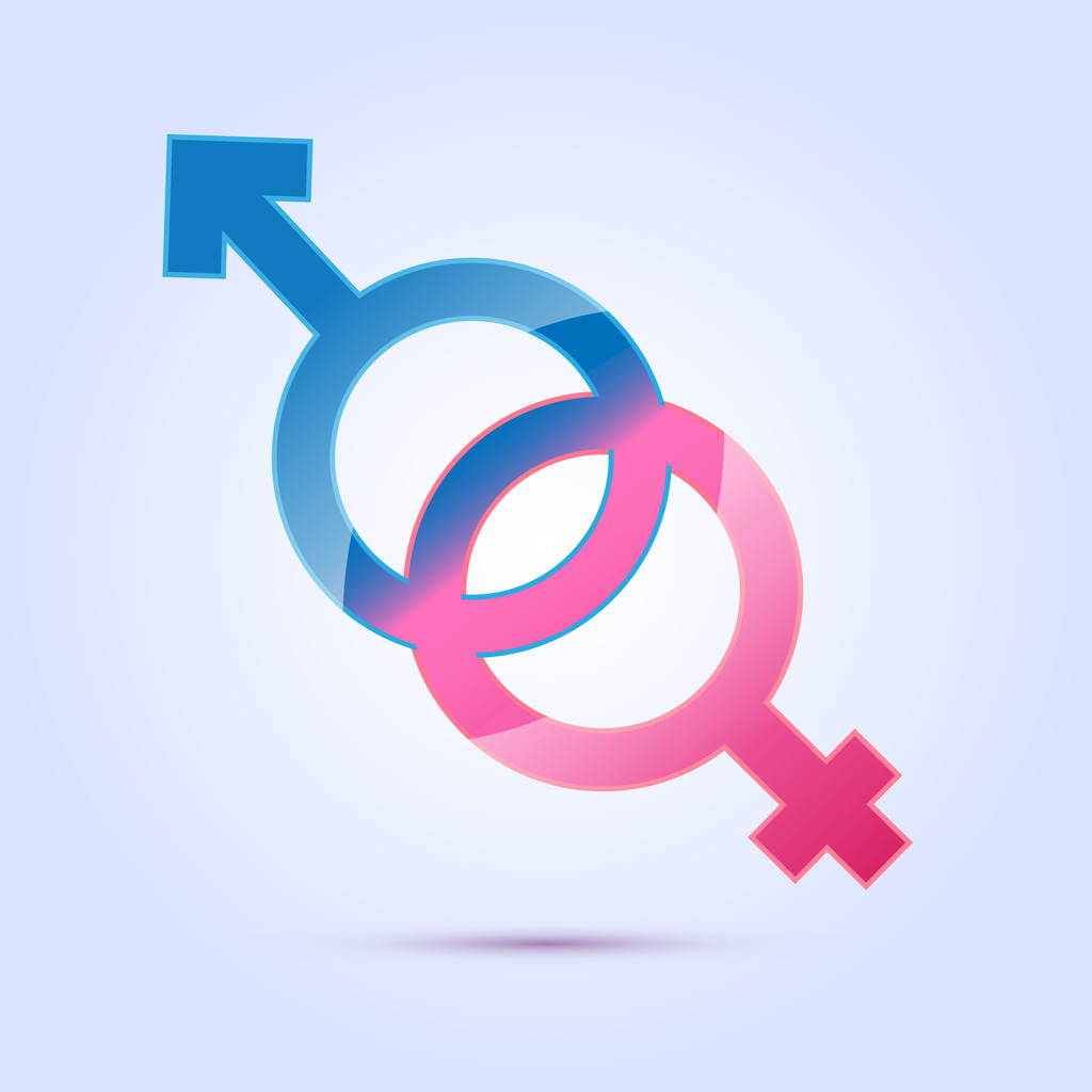 男性と女性のセックス シンボルのベクトル イラスト ロイヤリティフリーのベクターグラフィック画像