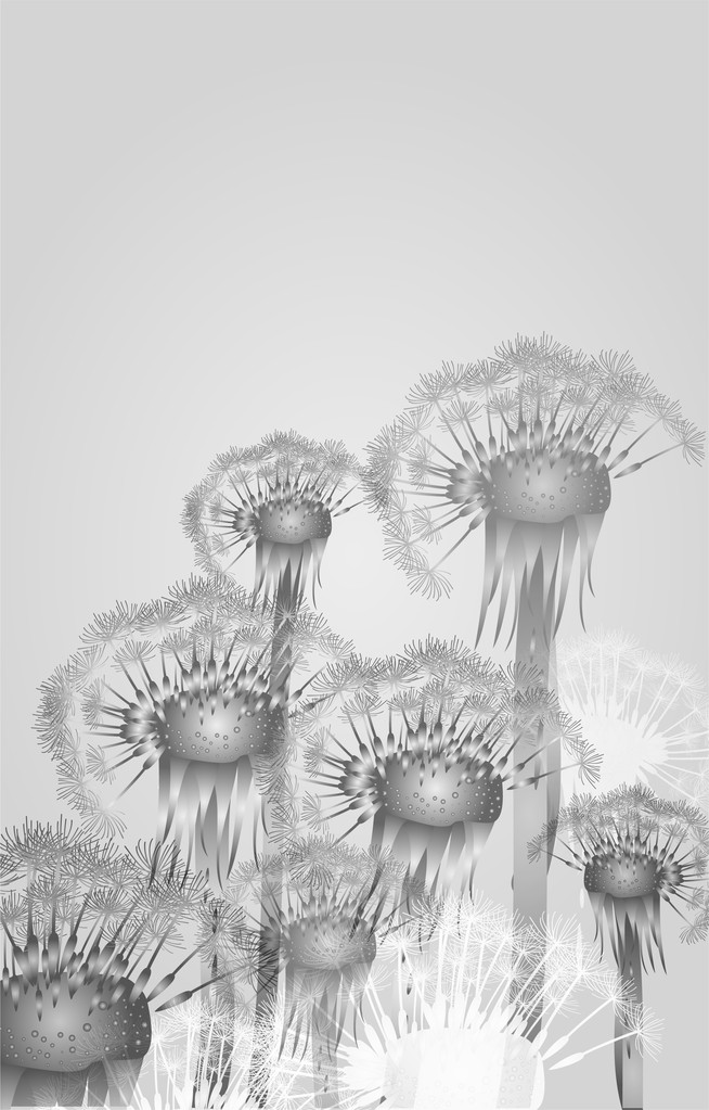 Vector background with dandelion.