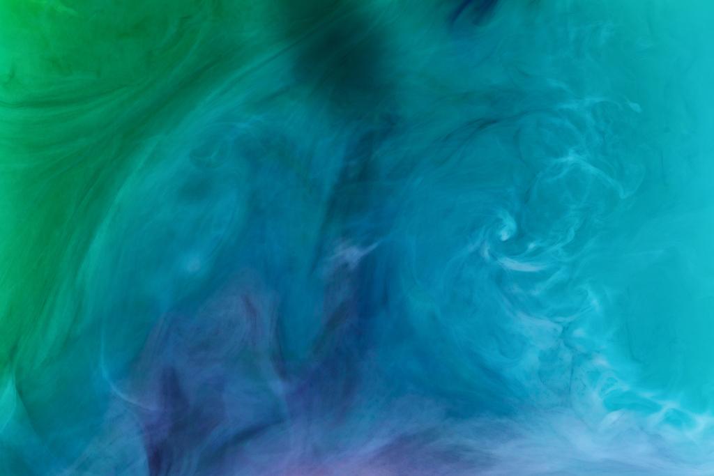 青と緑の流れる塗料で創造的なテクスチャ ロイヤリティフリー写真 画像素材