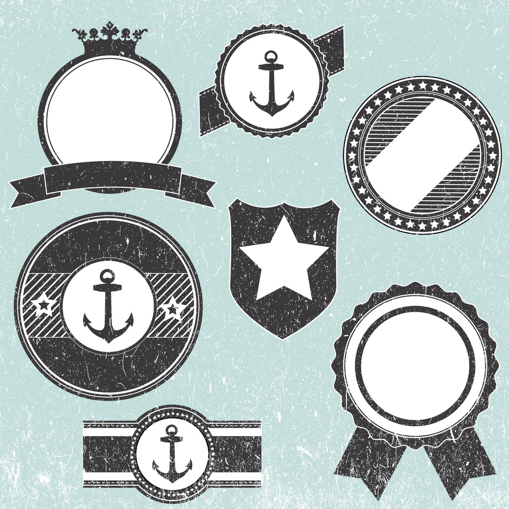 Set of retro vintage badge icons for logo, labels, packaging, web and print