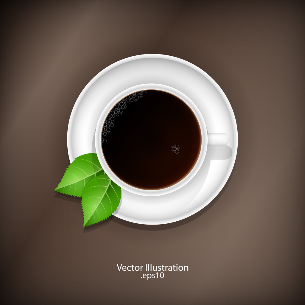 お茶の葉を 1 杯 ベクトル イラスト ロイヤリティフリーのベクターグラフィック画像