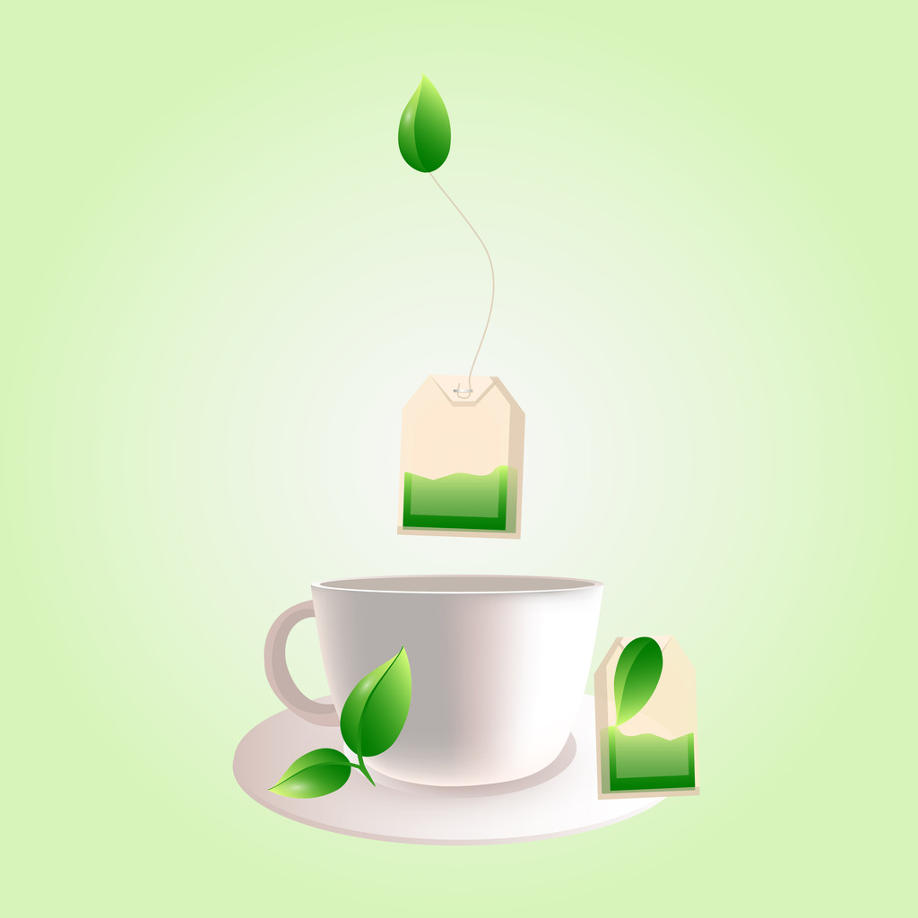 Vector cup of green tea