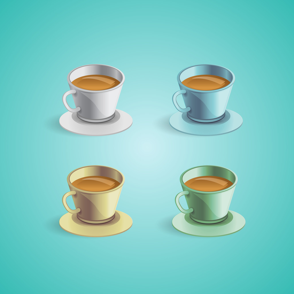 Coffee cups set, vector illustration