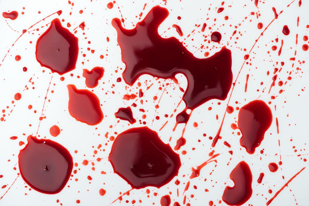Close Up Shot Of Chaotic Blood Droplets On Free Stock Photo And Image
