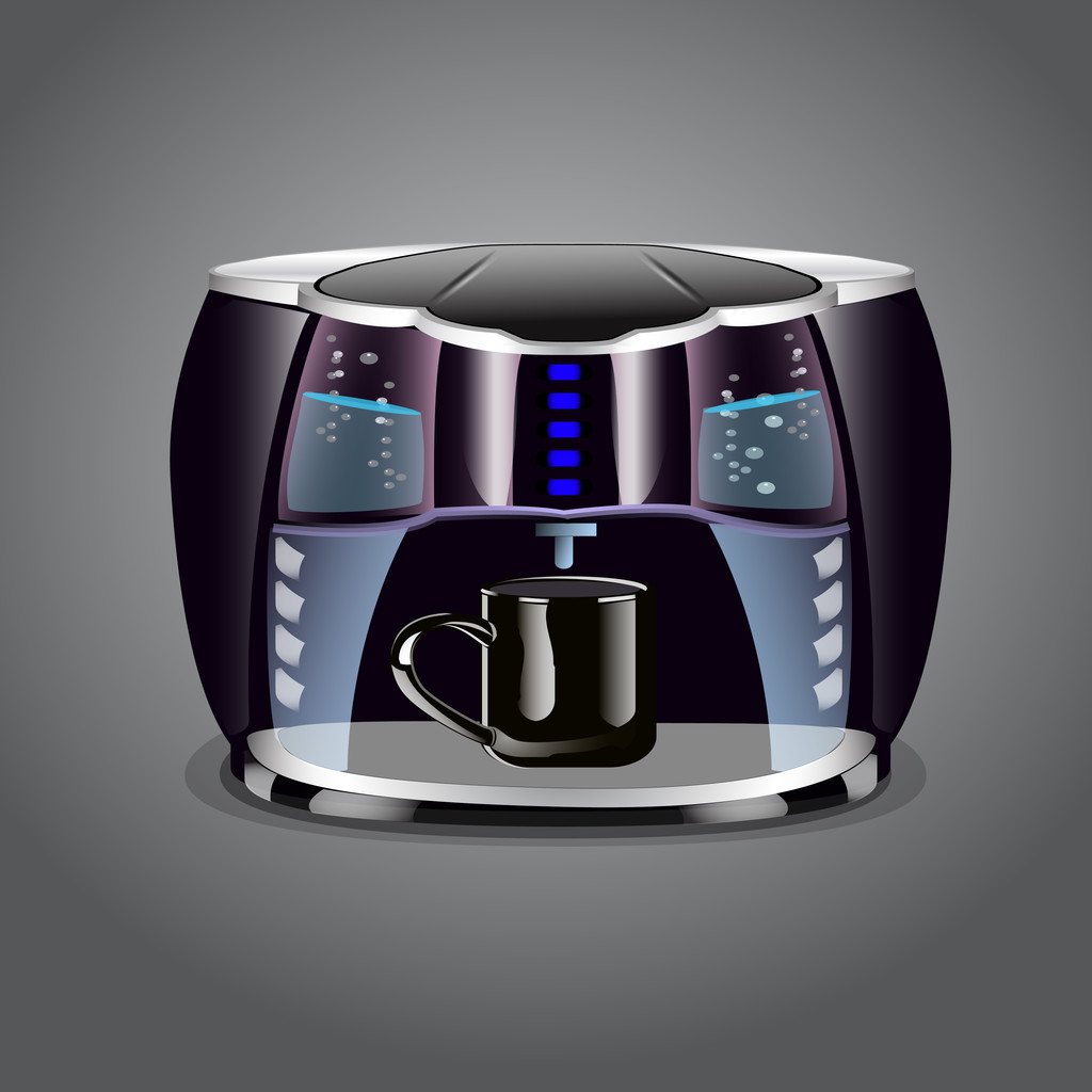 Coffee machine with cup