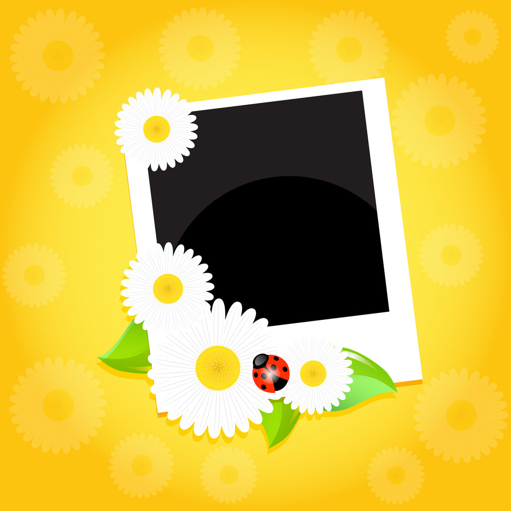 Greeting card with flowers. Vector.