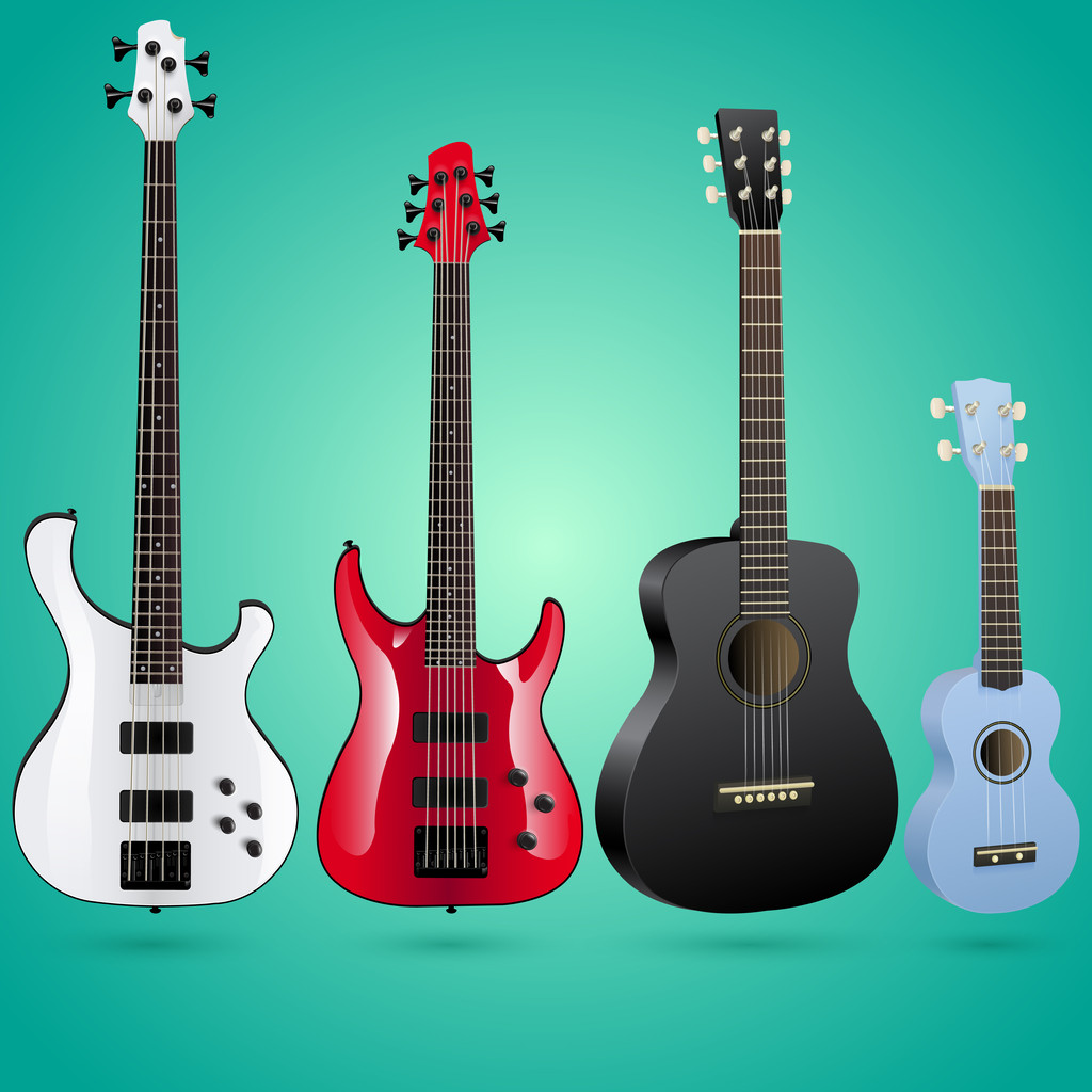 Set of vector guitars