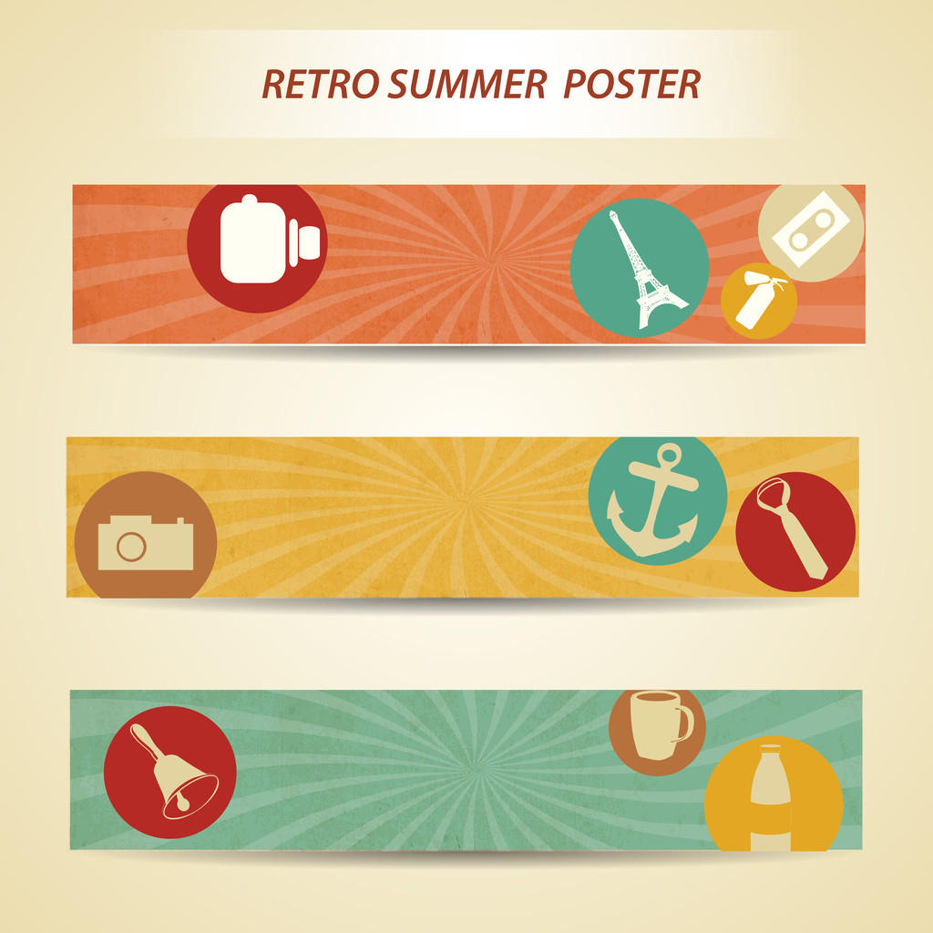 Retro Summer Poster. Vector