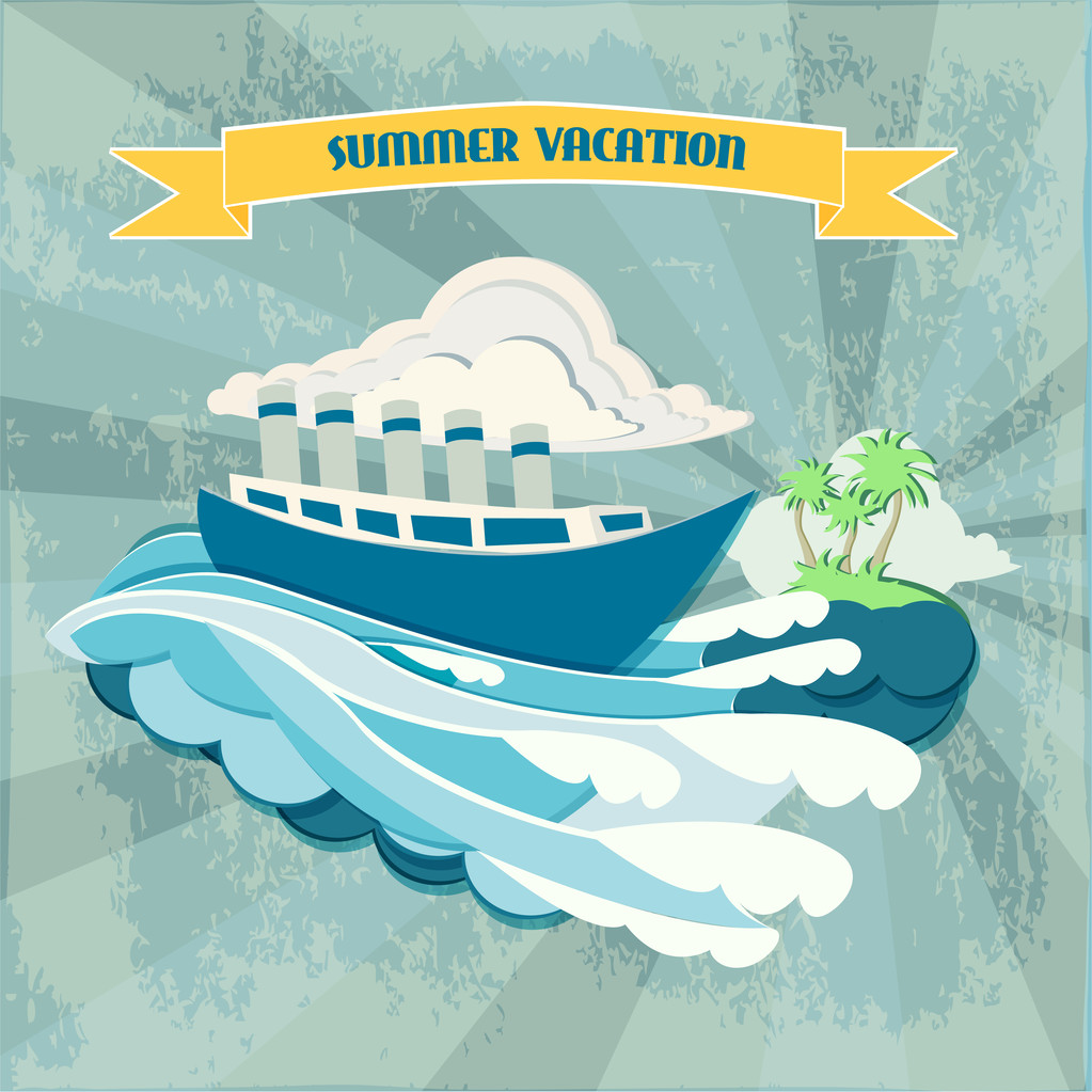 Summer vacation background banner vector illustration