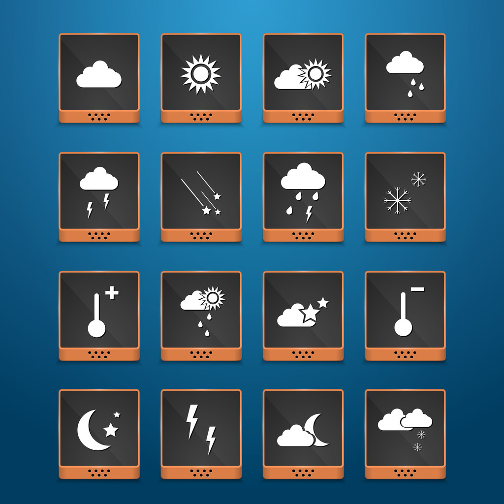 天気 Web アイコンを設定ロイヤリティフリーのベクターグラフィック画像