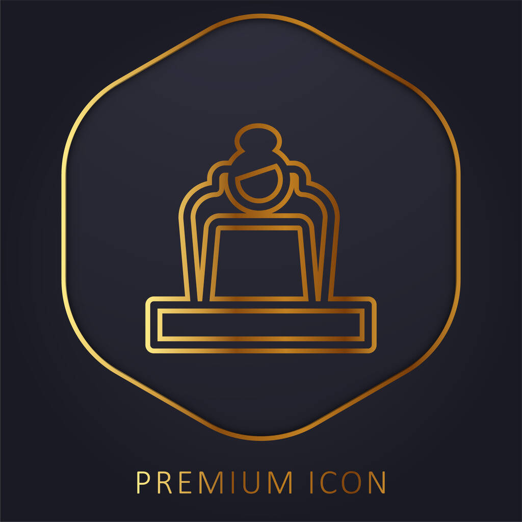 Boss golden line premium logo or icon