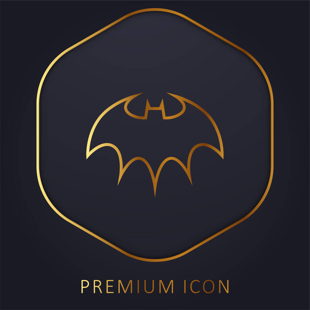 Bat Halloween golden line premium logo or icon
