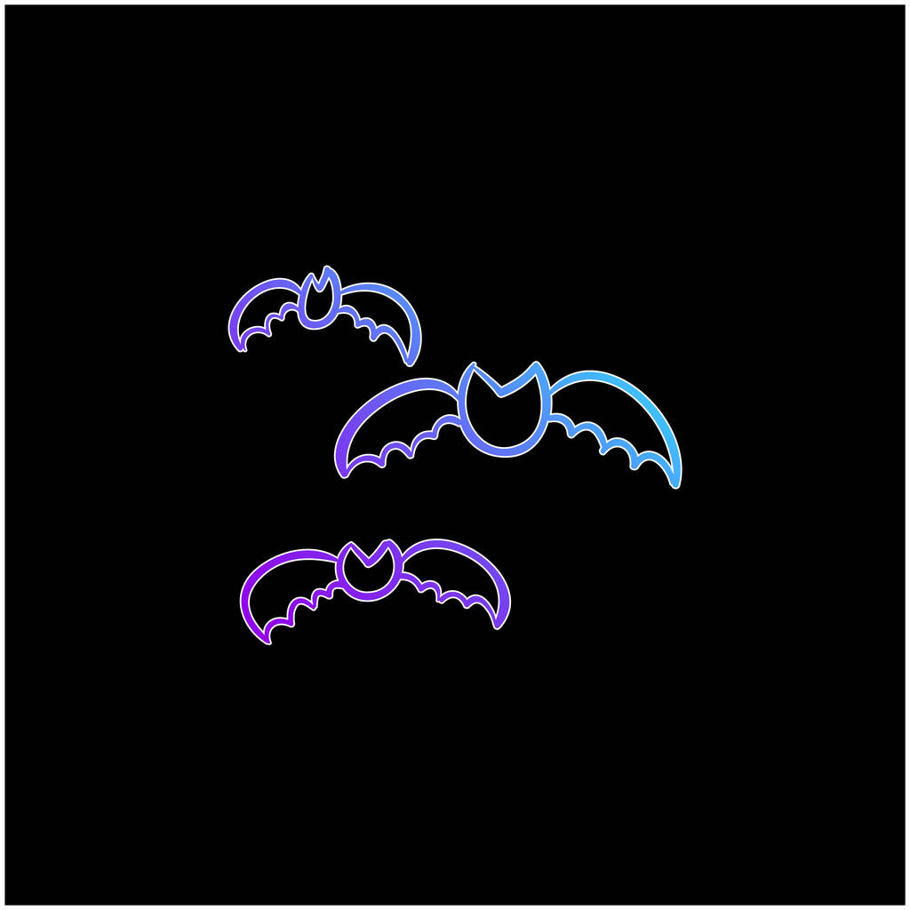 Bats Group Outline blue gradient vector icon
