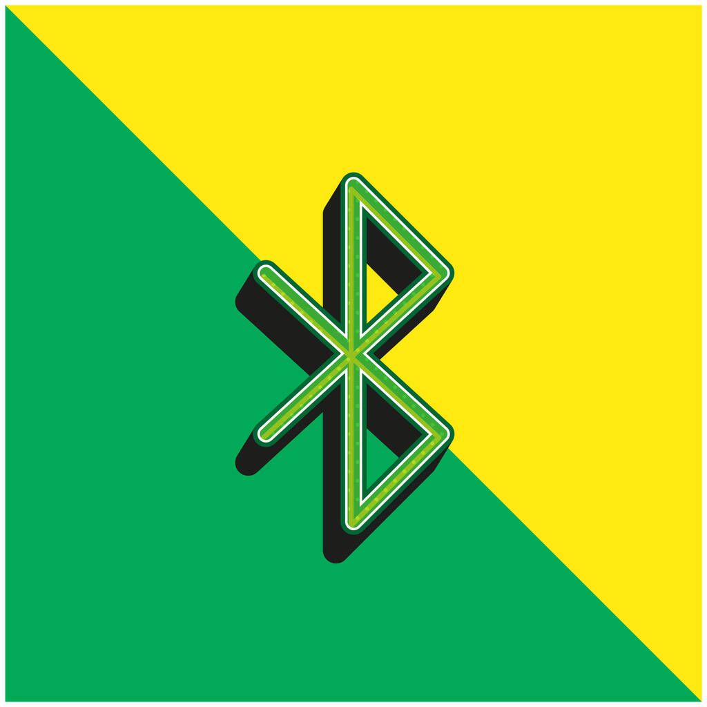 Bluetooth Green and yellow modern 3d vector icon logo
