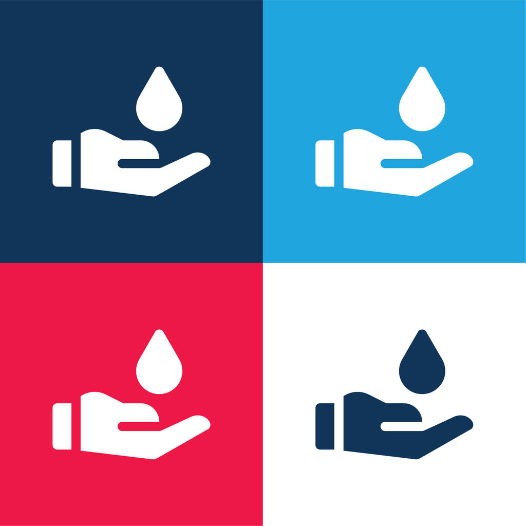 Blood Donation blue and red four color minimal icon set