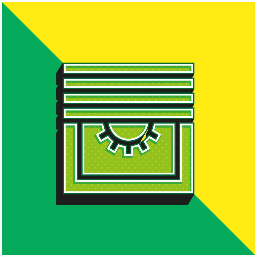 Blinds Green and yellow modern 3d vector icon logo