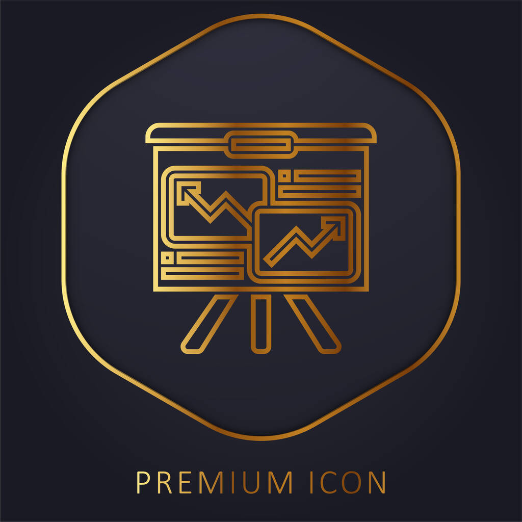 Analytics golden line premium logo or icon