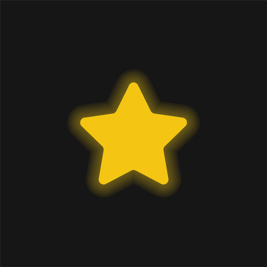 Big Favorite Star yellow glowing neon icon