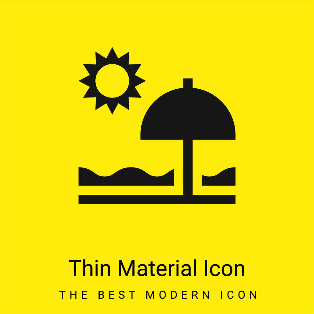 Beach minimal bright yellow material icon