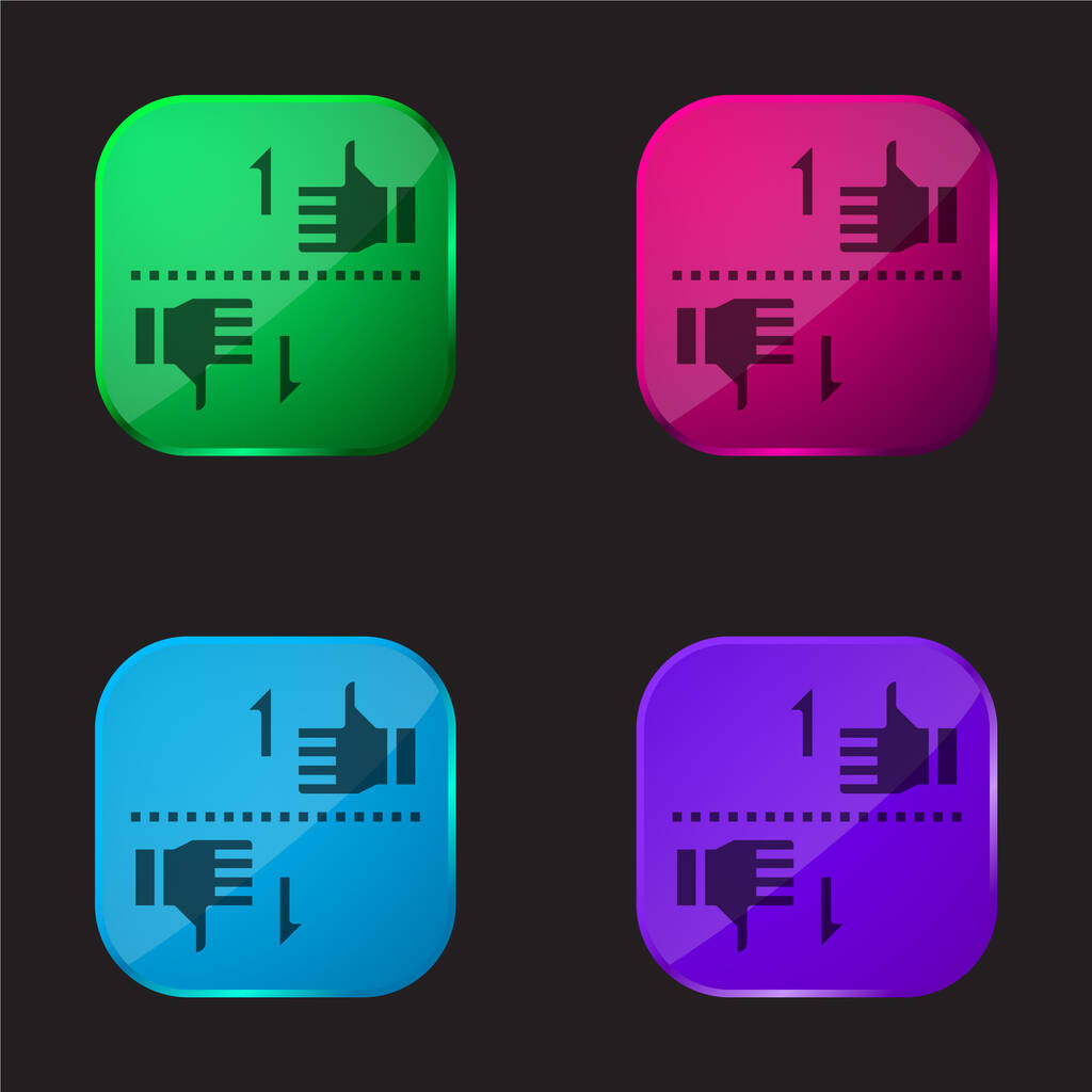 Benchmark four color glass button icon