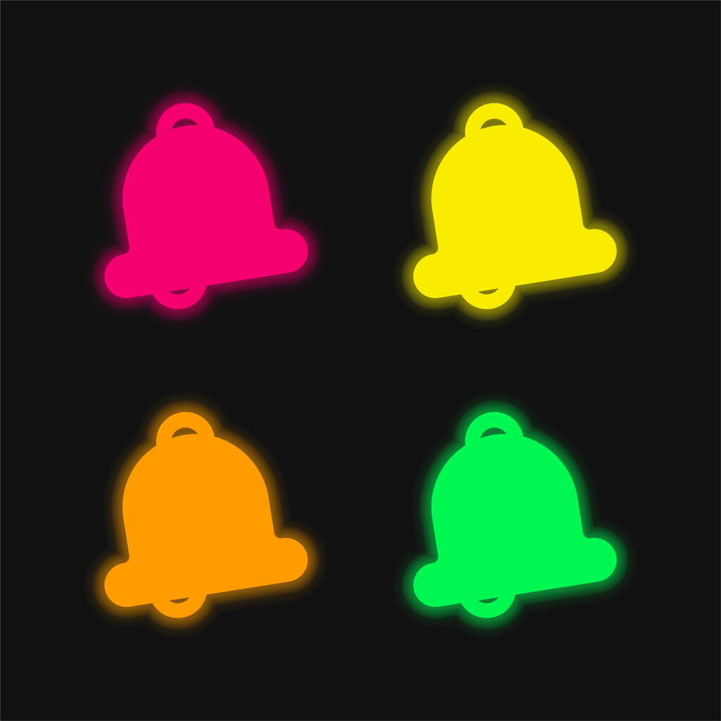 Bell four color glowing neon vector icon