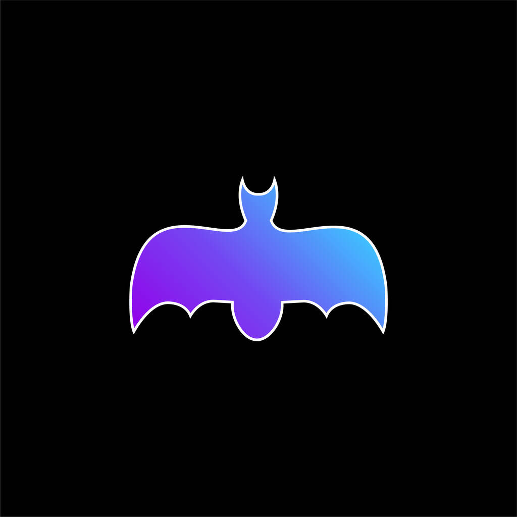 Bat With Open Wings blue gradient vector icon
