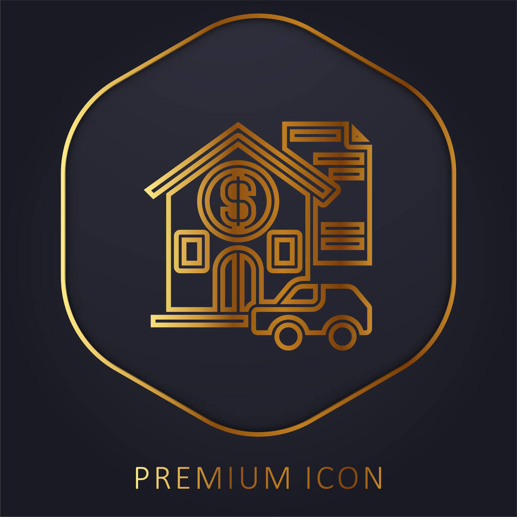 Asset golden line premium logo or icon