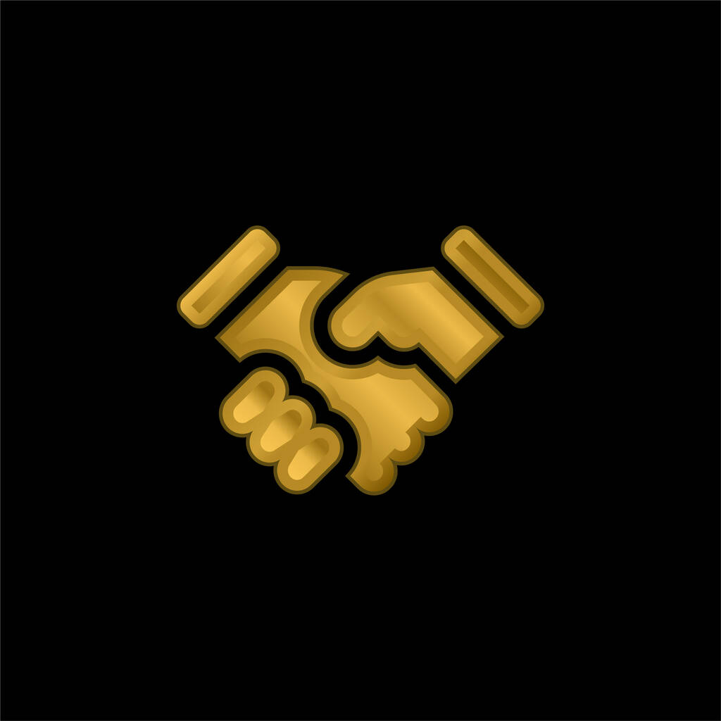 Agreement gold plated metalic icon or logo vector