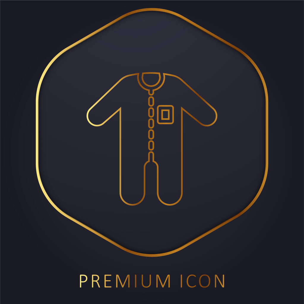 Body golden line premium logo or icon
