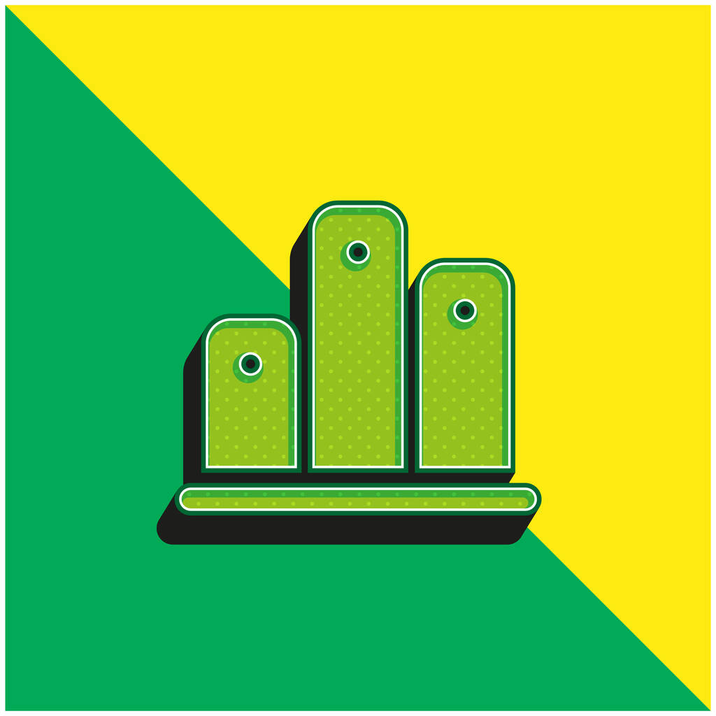 Bar Chart Green and yellow modern 3d vector icon logo