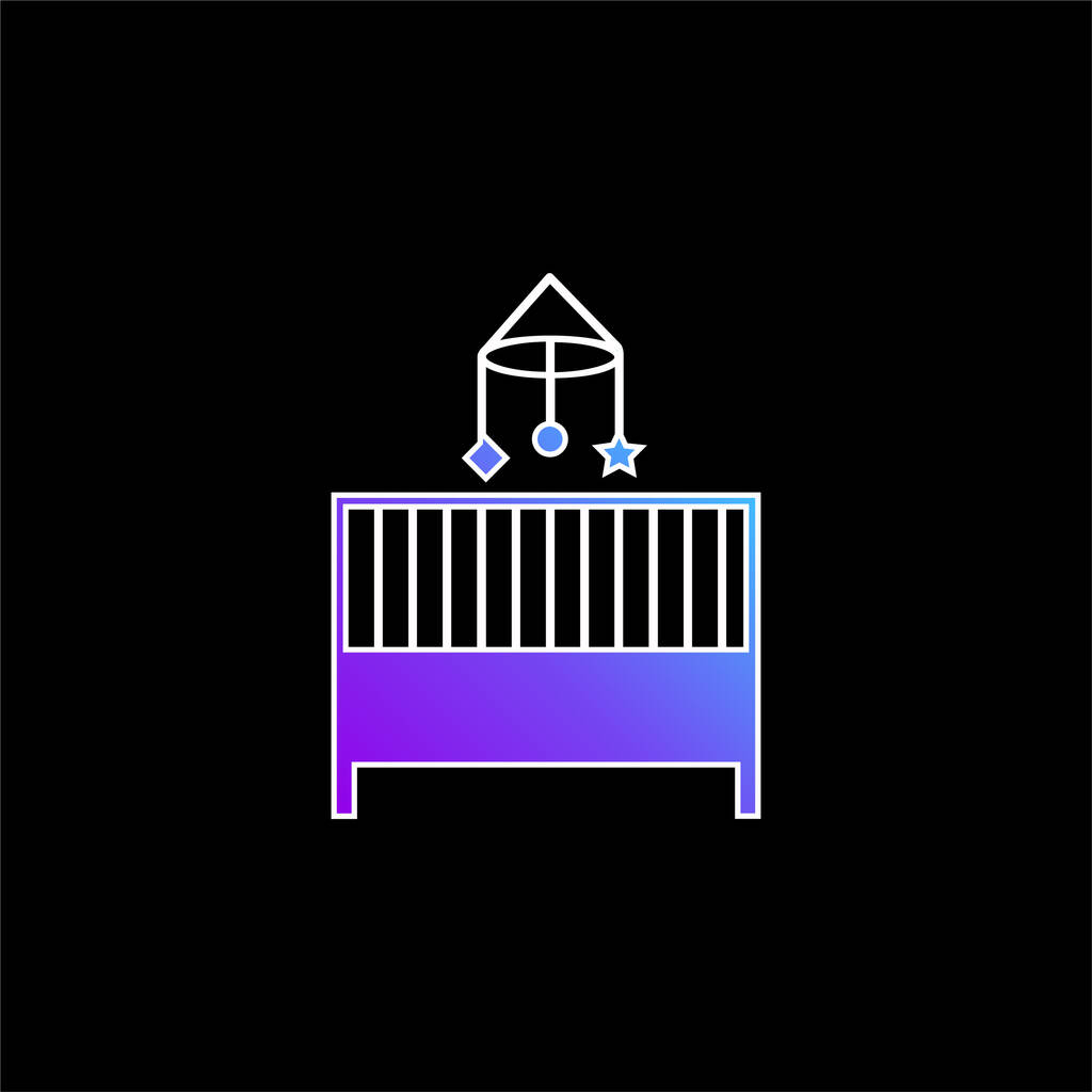 Baby Crib Bedroom Furniture blue gradient vector icon