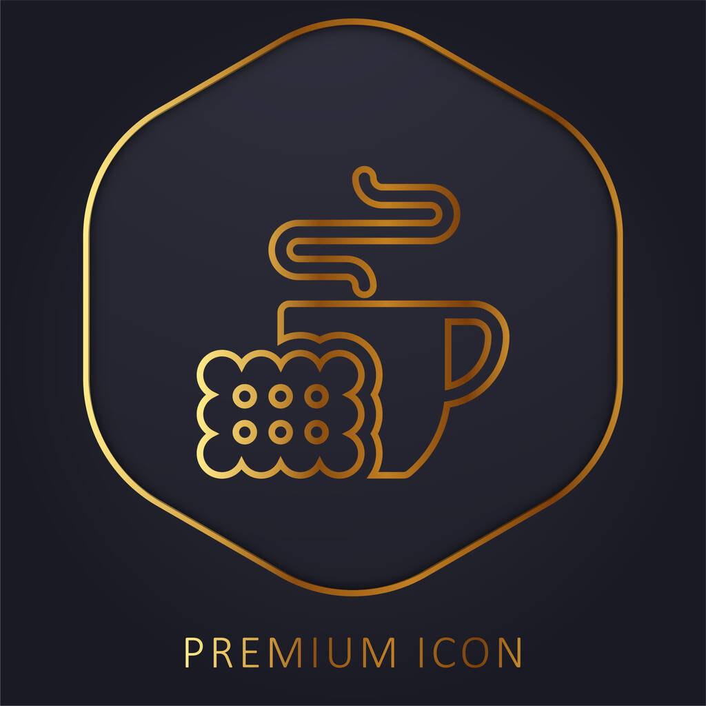 Breakfast golden line premium logo or icon