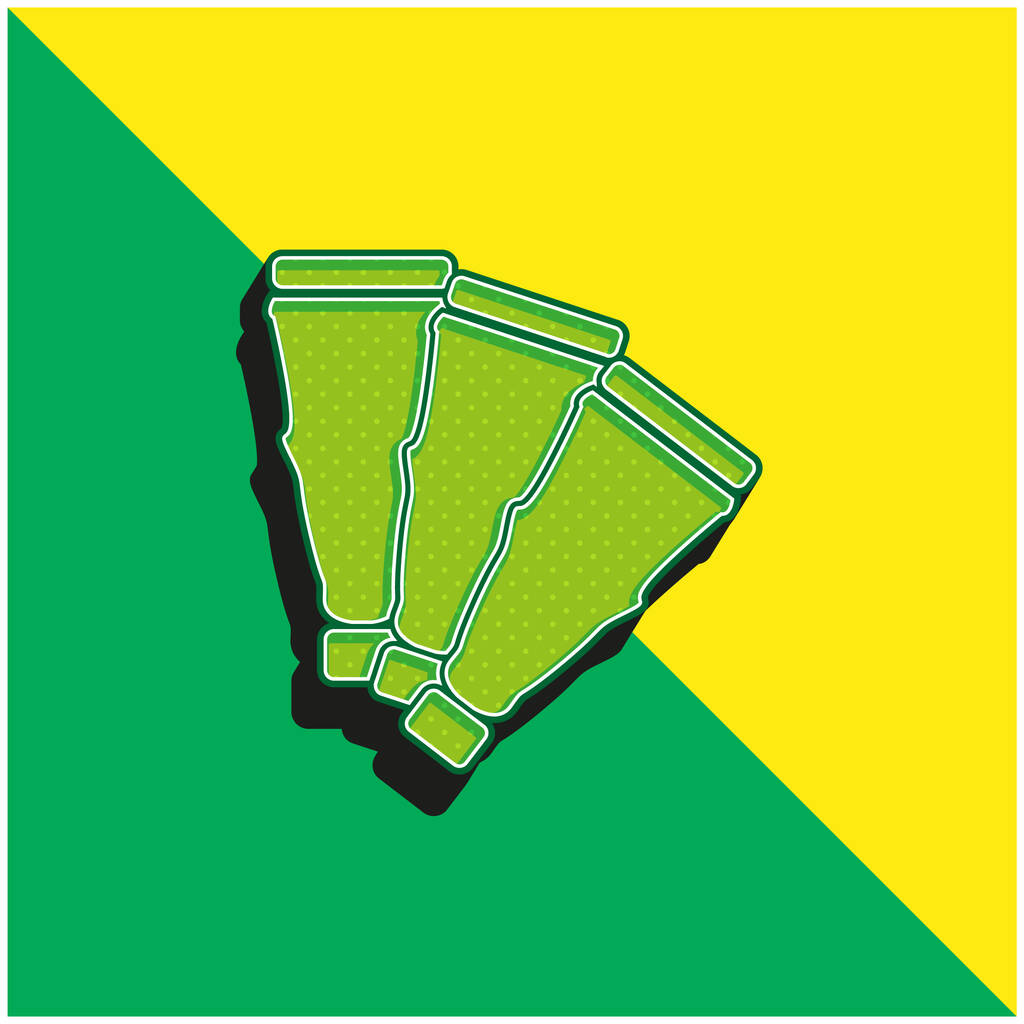 Art Piece Like A Fan Green and yellow modern 3d vector icon logo