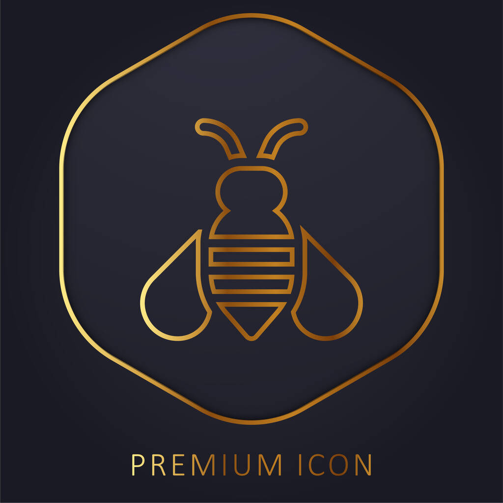 Bee golden line premium logo or icon