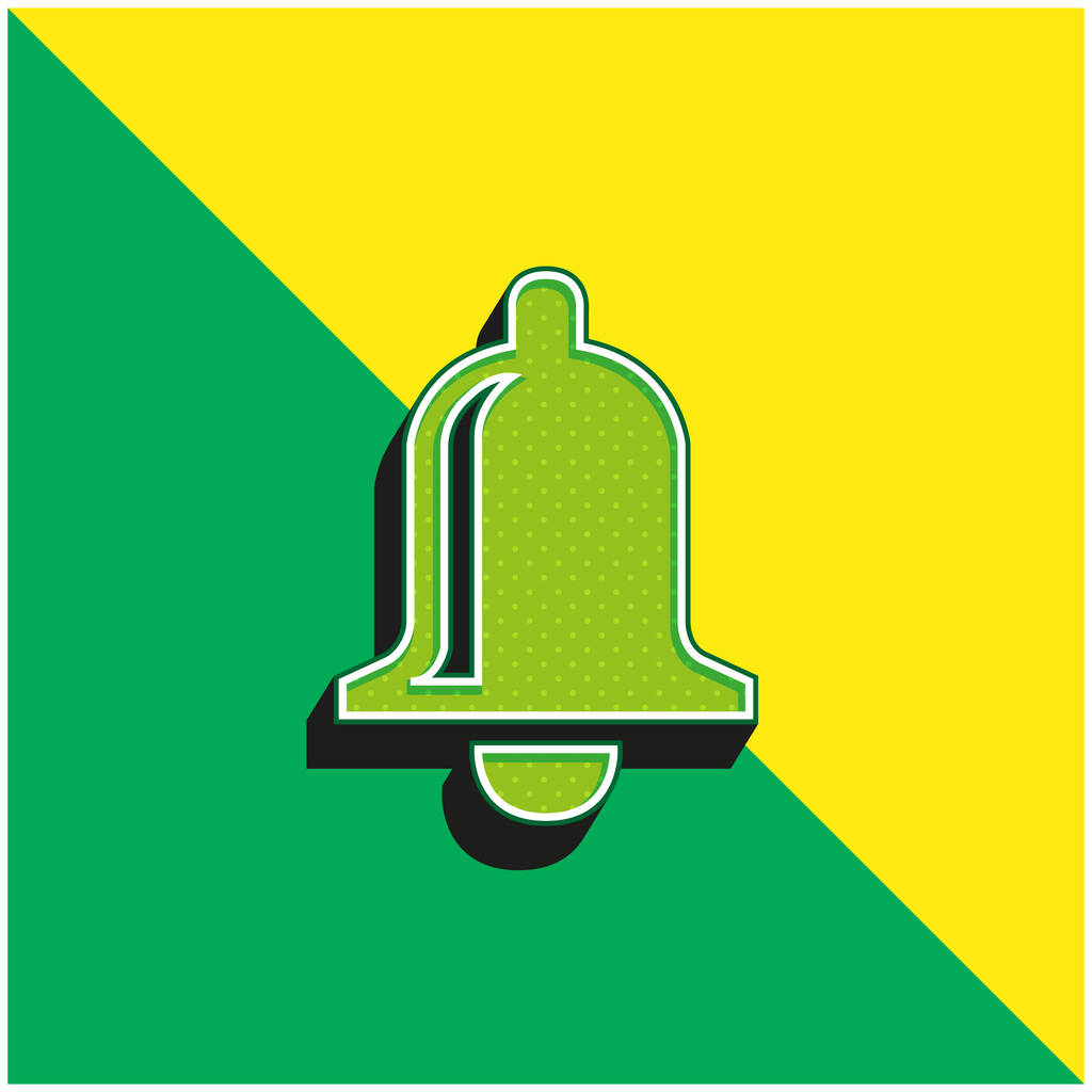 Bell Green and yellow modern 3d vector icon logo