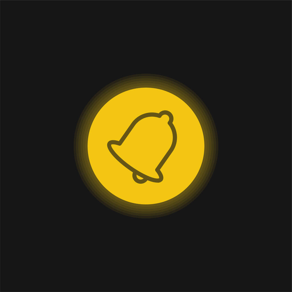 Bell yellow glowing neon icon