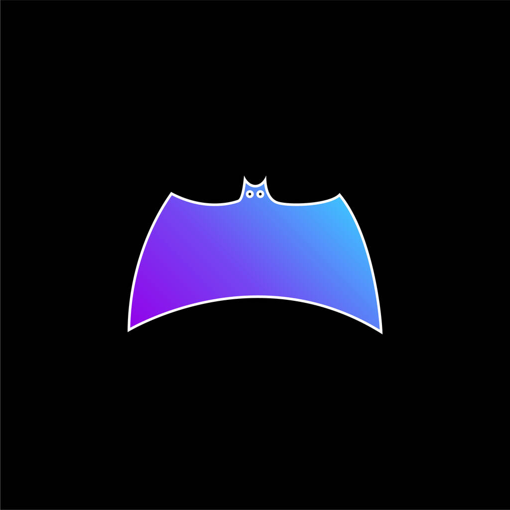 Bat Black Silhouette Variant With Extended Wings blue gradient vector icon