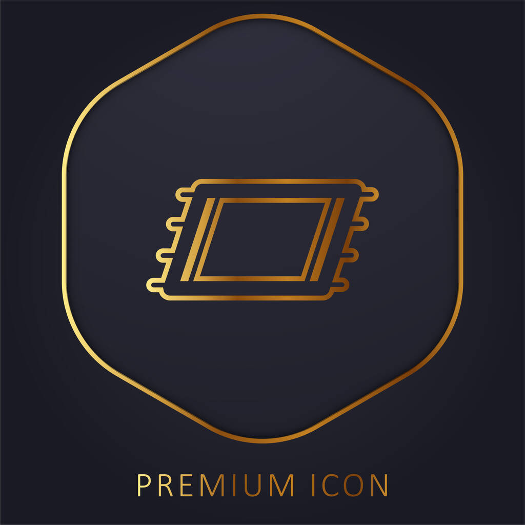 Beach Towel golden line premium logo or icon