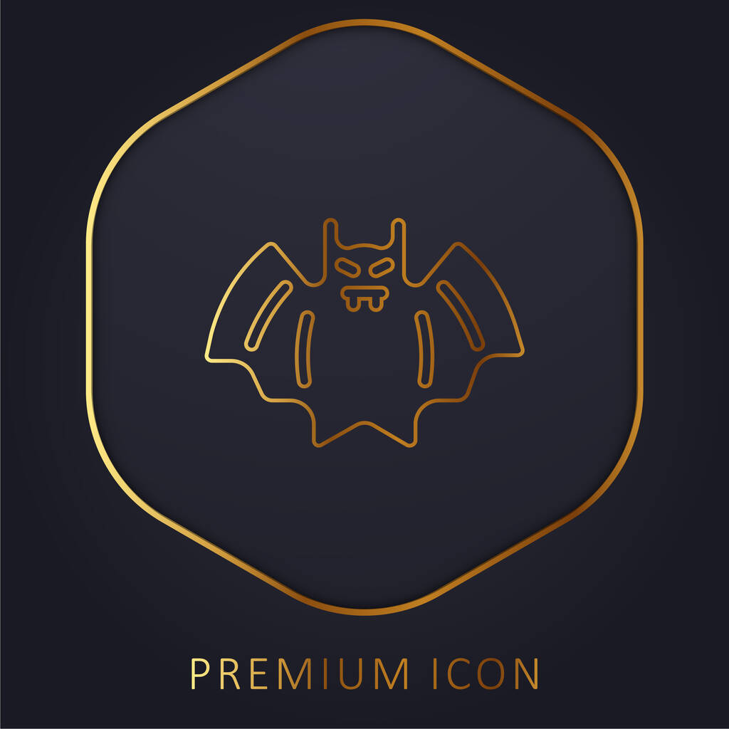 Bat golden line premium logo or icon