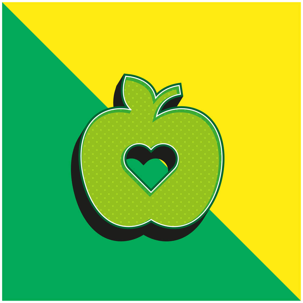 Apple Green and yellow modern 3d vector icon logo