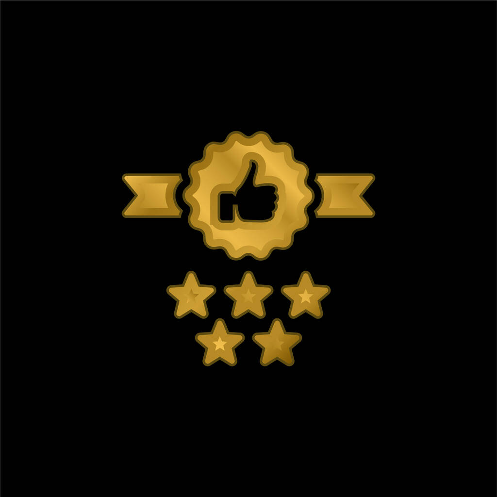Badge gold plated metalic icon or logo vector