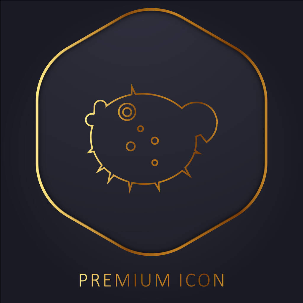 Blowfish golden line premium logo or icon