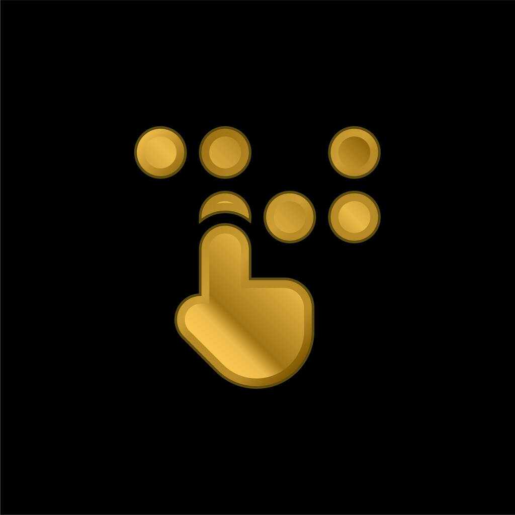 Braille gold plated metalic icon or logo vector