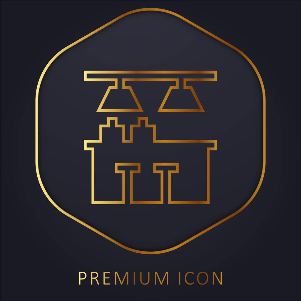 Bar golden line premium logo or icon