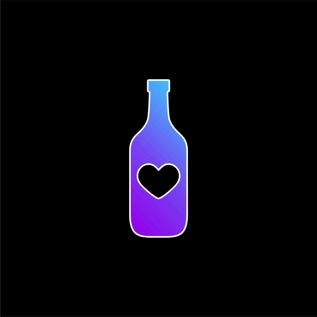 Bottle With A Heart blue gradient vector icon
