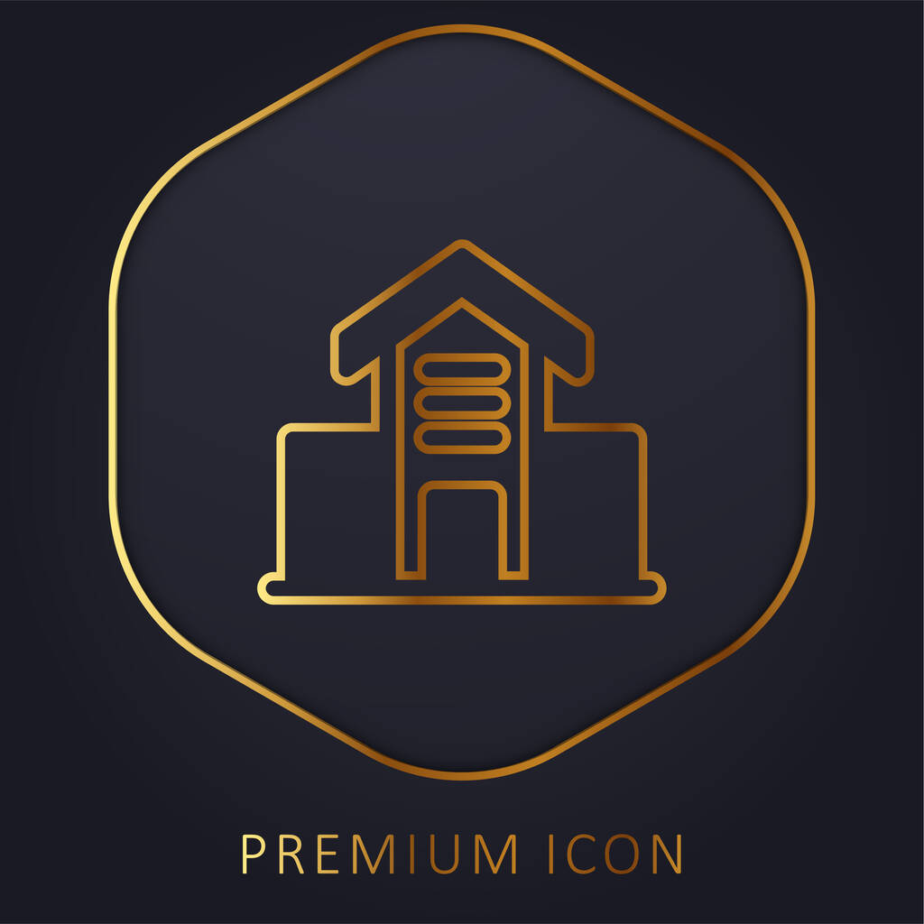 Architecture Building golden line premium logo or icon