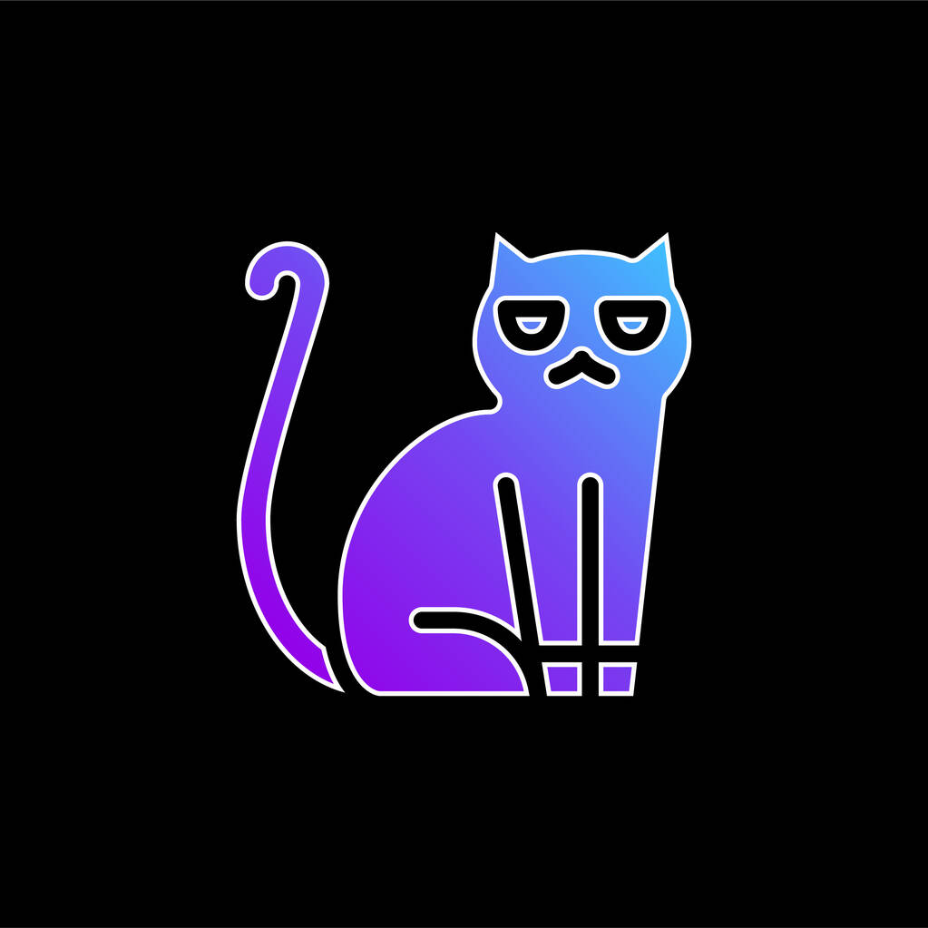 Black Cat blue gradient vector icon