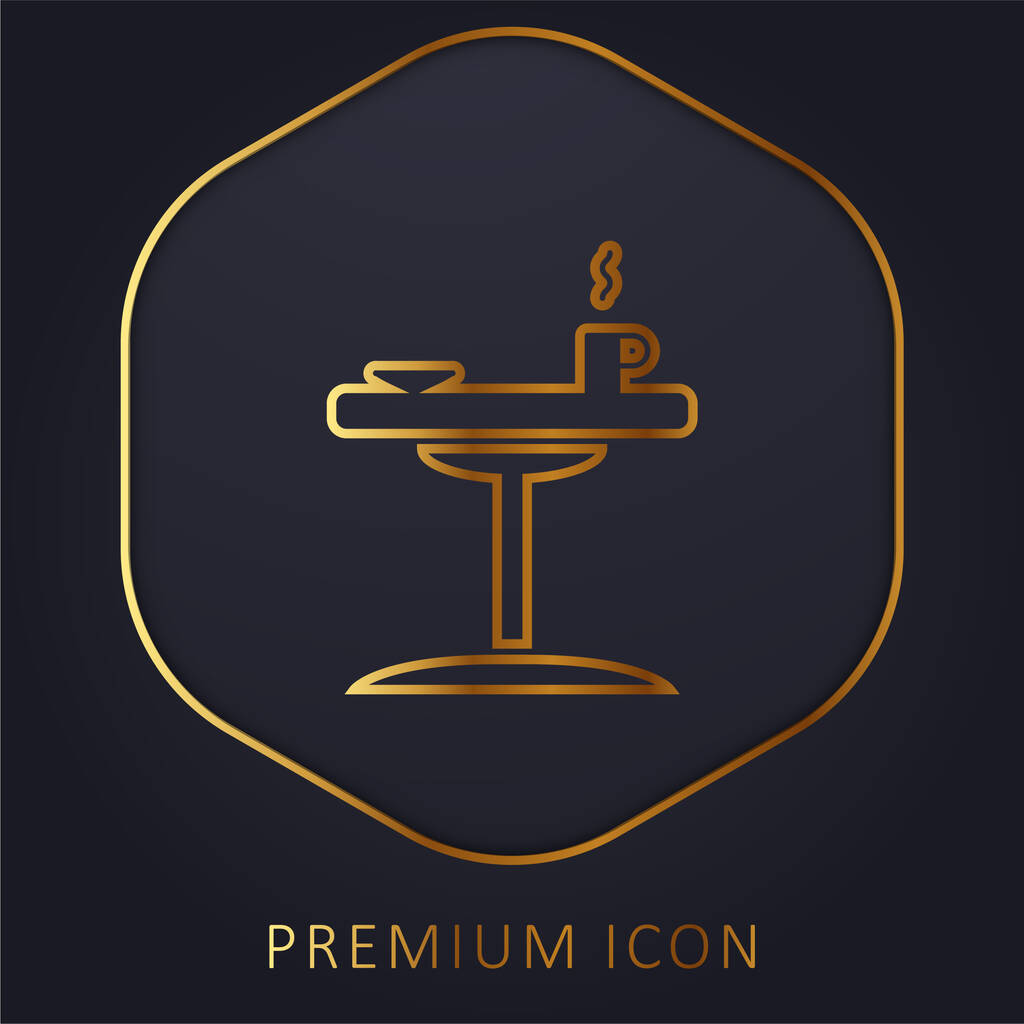 Bedside Table golden line premium logo or icon