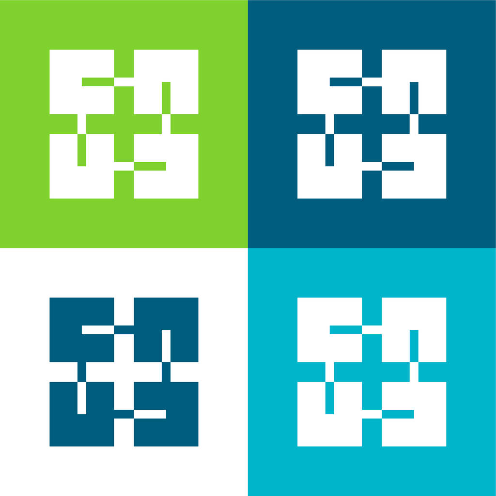 Blockchain Flat four color minimal icon set